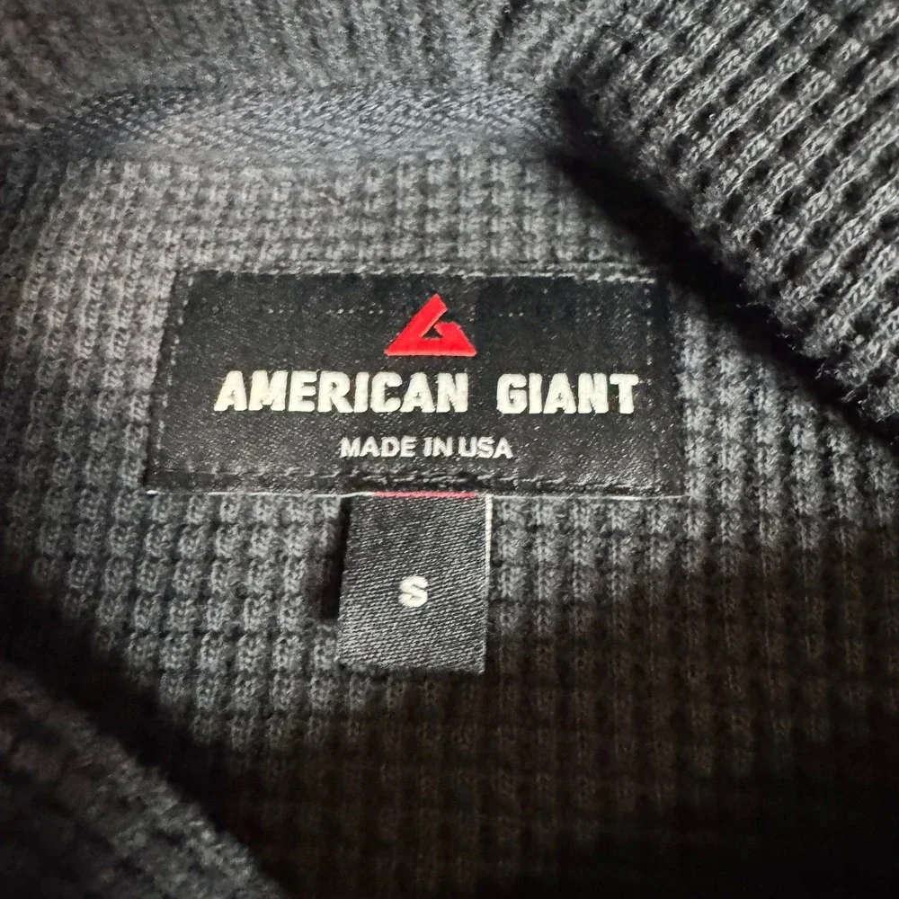 NWOT‎ American Giant Mens Summit Waffle Pullover Hoodie S Black